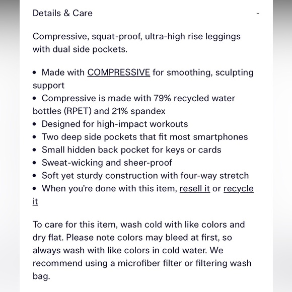 Girlfriend Collective Cafe Compressive Pocket Legging, M - Picture 3 of 5